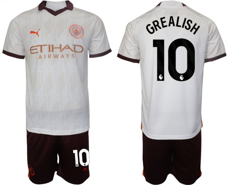 Men 2023-2024 Club Manchester City away white 10 Soccer Jersey